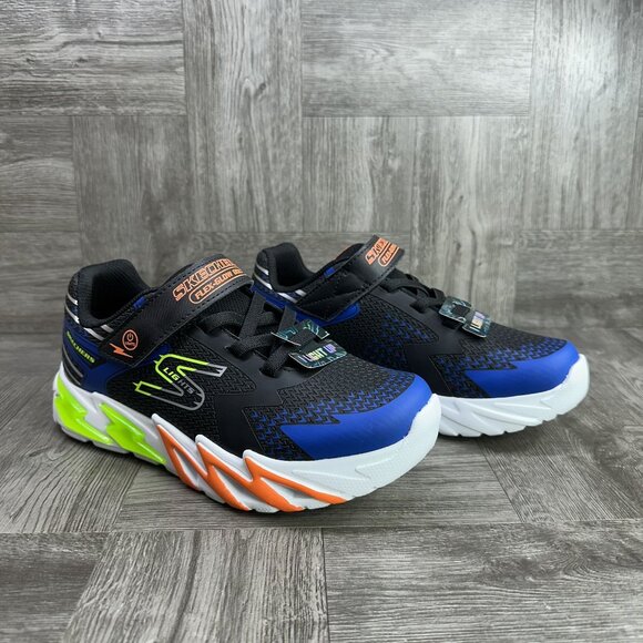 Skechers Flex Glow Big Kids size 4 Blue Light Up Sneakers - Picture 5 of 8